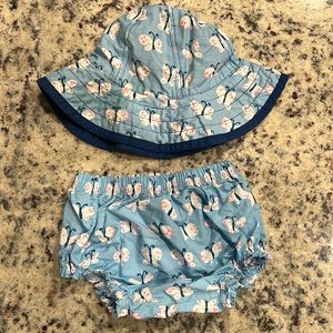 Pottery barn kids baby sun hat and diaper cover size 12-24 month